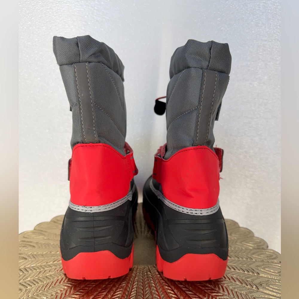 Denali Kids Snow Boots – Gray & Red – Size 4 - Picture 8 of 16